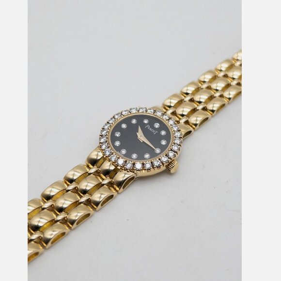 Piaget 18k Yellow Gold 1.5CT Black Dial Factory Original Watch main image 6